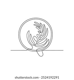 One continuous line drawing of  coffee design vector illustration. Coffee with great toping design in simple continuous line style vector concept. Suitable design for coffee shop business promotion.