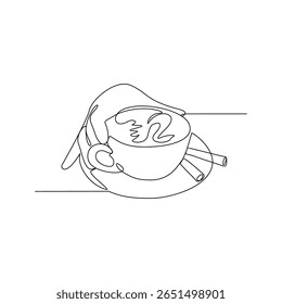 One continuous line drawing of a coffee maker with simple linear style vector illustration. coffee maker drawing with Minimalist black linear design isolated concept vector design illustration.