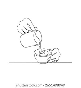 One continuous line drawing of a coffee maker with simple linear style vector illustration. coffee maker drawing with Minimalist black linear design isolated concept vector design illustration.