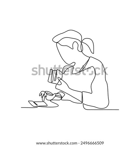One continuous line drawing of counting money vector illustration. Economic themes in simple linear style vector design concept. Investment is process of allocating resources like money and home.