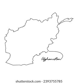One continuous line drawing of country Map for Afghanistan vector illustration. Country map illustration simple linear style vector concept.  country territorial area and suitable for your asset desig