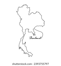 Un dibujo de línea continua del mapa del país para la ilustración vectorial de Tailandia. Ilustración del mapa del país concepto de vector de estilo lineal simple.  área territorial de campo y adecuada para su diseño de activos.