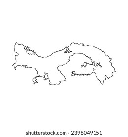 One continuous line drawing of country Map for Panama vector illustration. Country map illustration simple linear style vector concept. country territorial area and suitable for your asset