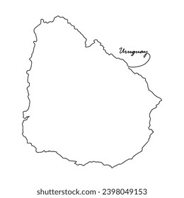 One continuous line drawing of country Map for Uruguay vector illustration. Country map illustration simple linear style vector concept. country territorial area and suitable for your asset