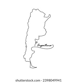 One continuous line drawing of country Map for Argentina vector illustration. Country map illustration simple linear style vector concept. country territorial area and suitable for your asset