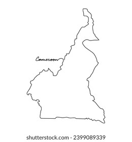 One continuous line drawing of country Map for Cameroon vector illustration. Country map illustration simple linear style vector concept. Country territorial area and suitable for your asset design