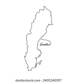 Eine durchgehende Zeichnung der Landkarte für Schweden Vektorgrafik. Landkarte illustriert einfaches lineares Vektorkonzept. Ländergebiet und für Ihre Vermögensgestaltung geeignet.