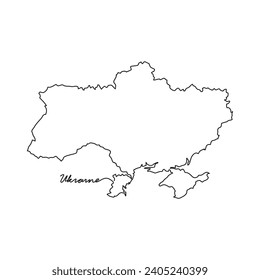One continuous line drawing of country Map for Ukraine vector illustration. Country map illustration simple linear style vector concept. Country territorial area and suitable for your asset design.