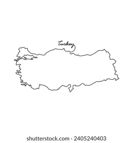 One continuous line drawing of country Map for Turkey vector illustration. Country map illustration simple linear style vector concept. Country territorial area and suitable for your asset design.