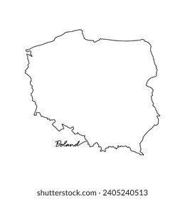 One continuous line drawing of country Map for Poland vector illustration. Country map illustration simple linear style vector concept. Country territorial area and suitable for your asset design.