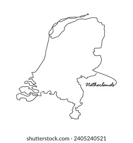 One continuous line drawing of country Map for Netherlands vector illustration. Country map illustration simple linear style vector concept. Country territorial area and suitable for your asset design