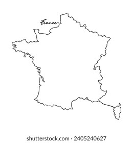 One continuous line drawing of country Map for France vector illustration. Country map illustration simple linear style vector concept. Country territorial area and suitable for your asset design.