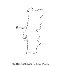 One continuous line drawing of country Map for Portugal vector illustration. Country map illustration simple linear style vector concept. Country territorial area and suitable for your asset design.