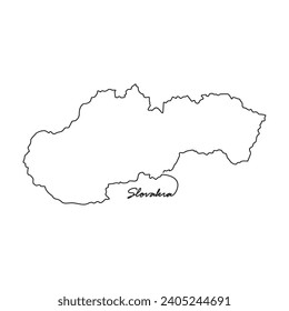 One continuous line drawing of country Map for Slovakia vector illustration. Country map illustration simple linear style vector concept. Country territorial area and suitable for your asset design.