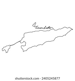 One continuous line drawing of country Map for Timor Leste vector illustration. Country map illustration simple linear style vector concept. Country territorial area and suitable for your asset design