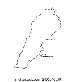 One continuous line drawing of country Map for Lebanon vector illustration. Country map illustration simple linear style vector concept. Country territorial area and suitable for your asset design.