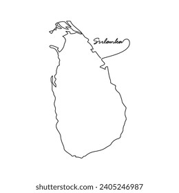 One continuous line drawing of country Map for Sri lanka vector illustration. Country map illustration simple linear style vector concept. Country territorial area and suitable for your asset design.