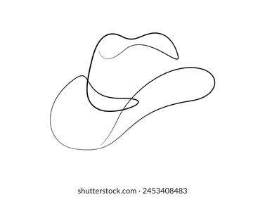 One continuous line drawing of cowboy hat vector illustration 