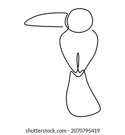 Un dibujo de línea continua de colibrí lindo para la identidad del logo de la empresa. Pequeño concepto de mascota de aves de belleza para la conservación de los bosques nacionales. Ilustración de diseño de vector de tracción de línea única