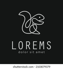 Un dibujo de línea continua del logo de la ardilla linda para la identidad de la empresa Concepto de icono comercial de la forma divertida de un animal mamífero. ilustración de diseño vectorial de trazos gráficos de trazos de logotipo de línea única de chipmunk