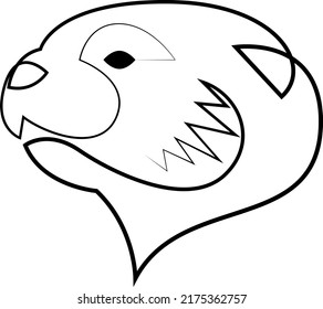 One continuous line drawing of cute otter for company logo. Lutrinae animal mascot concept for pet lover club icon. Vector illustration.