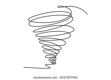 One continuous line drawing of Cute weather phenomena concept. Doodle vector illustration in simple linear style.