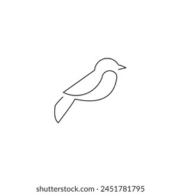 One continuous line drawing of cute hummingbird	