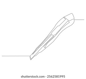 One continuous line drawing of cutter . Single line of cutter vector illustration