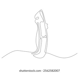 One continuous line drawing of cutter . Single line of cutter vector illustration