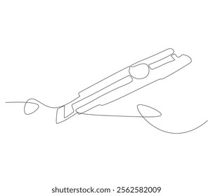 One continuous line drawing of cutter . Single line of cutter vector illustration