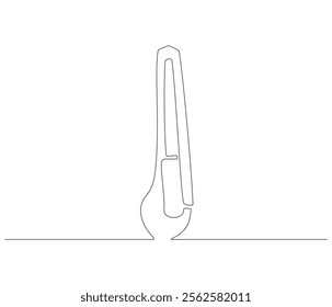 One continuous line drawing of cutter . Single line of cutter vector illustration