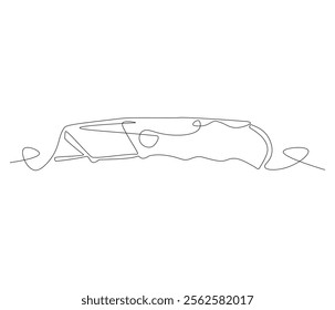 One continuous line drawing of cutter . Single line of cutter vector illustration