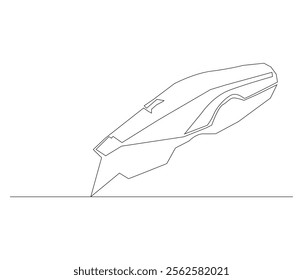 One continuous line drawing of cutter . Single line of cutter vector illustration