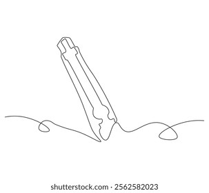 One continuous line drawing of cutter . Single line of cutter vector illustration