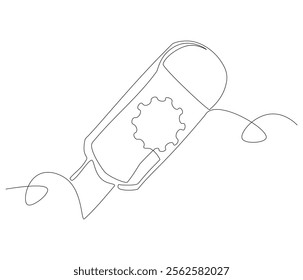 One continuous line drawing of cutter . Single line of cutter vector illustration