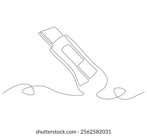 One continuous line drawing of cutter . Single line of cutter vector illustration