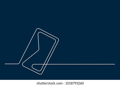 One continuous line drawing of dark-blue background email icon isolated on white background. vector illustration for banner, web, design element, template, postcard. Colorful letter, envelope image.