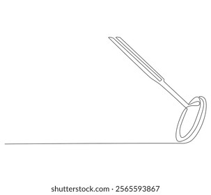 One continuous line drawing of dental mirror tool . Single line of dental mirror tool vector illustration
