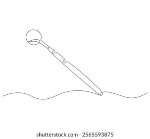 One continuous line drawing of dental mirror tool . Single line of dental mirror tool vector illustration
