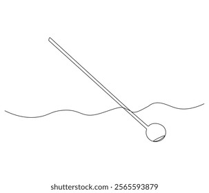 One continuous line drawing of dental mirror tool . Single line of dental mirror tool vector illustration
