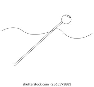 One continuous line drawing of dental mirror tool . Single line of dental mirror tool vector illustration
