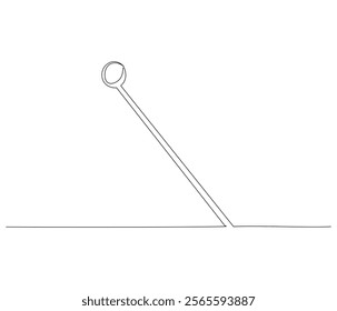 One continuous line drawing of dental mirror tool . Single line of dental mirror tool vector illustration
