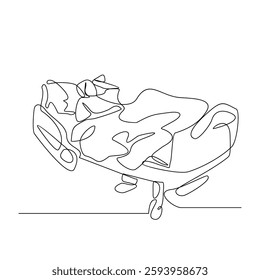 One continuous line drawing of a doctor is examining patient in the clinic or hospital. Health design concept with simple linear style. Health themes vector design illustration concept for education.