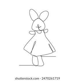 One continuous line drawing of Doll vector illustration. A doll is a toy figure representing a human or an animal. Doll have been made for centuries in various materials like wood, cloth and porcelain