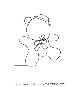 One continuous line drawing of Doll vector illustration. A doll is a toy figure representing a human or an animal. Doll have been made for centuries in various materials like wood, cloth and porcelain