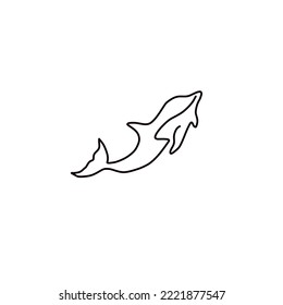 One continuous line drawing dolphine