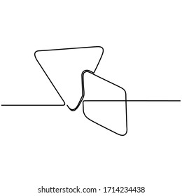one continuous line drawing double triangle