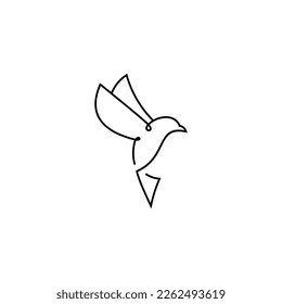 One continuous line drawing dove and olive branch  Bird symbol peace   freedom in simple linear style