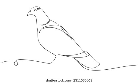 One continuous line drawing of dove.vector illustration