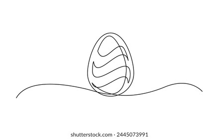 One continuous line drawing of Easter eggs illustration